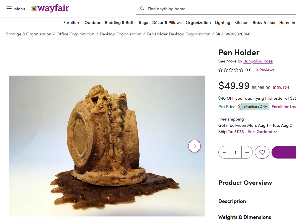 Bleistifthalter von Andrei Bannikov präsentiert von Wayfer mit gefälschtem Markennamen.